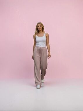 Kendall & Kylie Mauve Crinkle Drawstring Pants